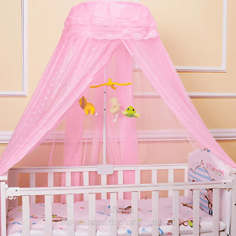 Ciel de Lit Bébé - BabyStar™ Blanc Bleu Rose