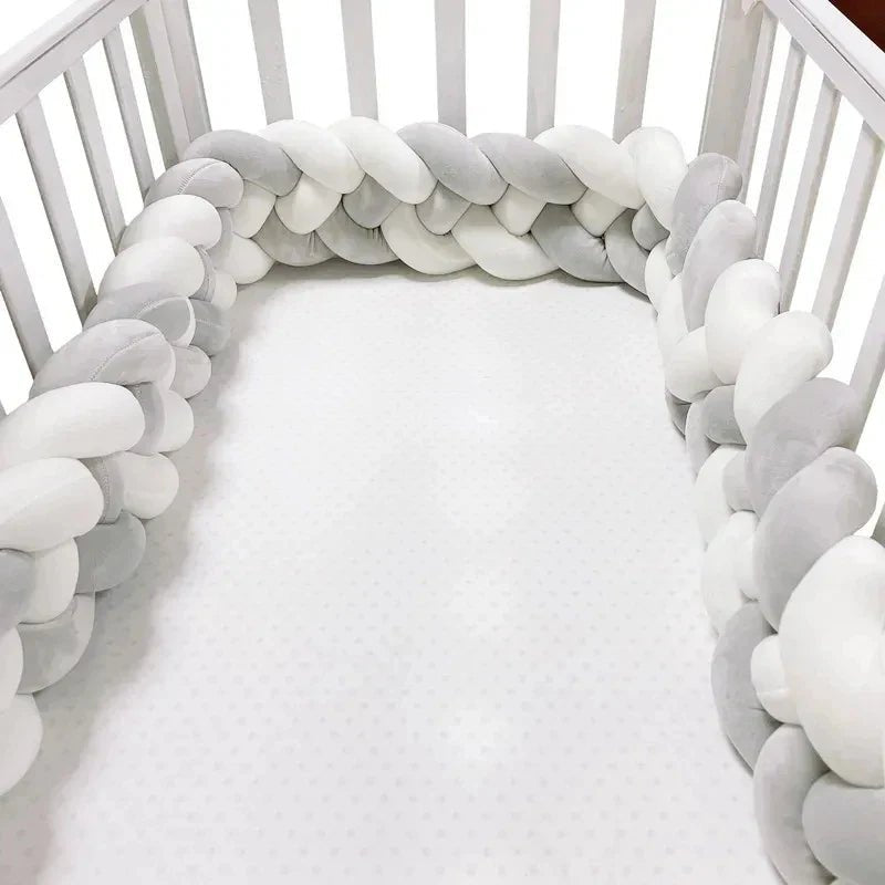 Tour de Lit Bebe | CozyKnot™ | Blanc Gris