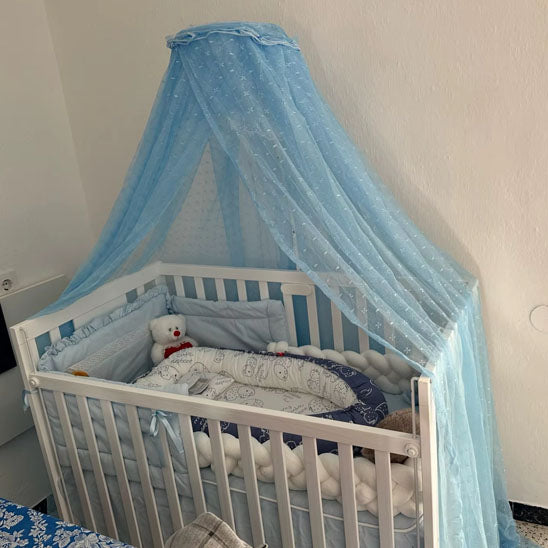 Ciel de Lit Bébé - BabyStar™ Blanc Bleu Rose