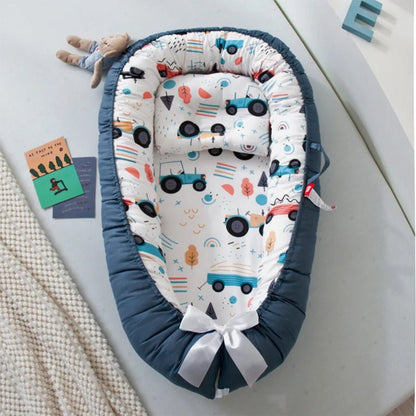 Berceau Bébé - NidPortableBébé™- Voiture Bleue