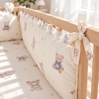 Parure de Lit Bébé 5 Pièces Motif Ours — O Khalm Bébé