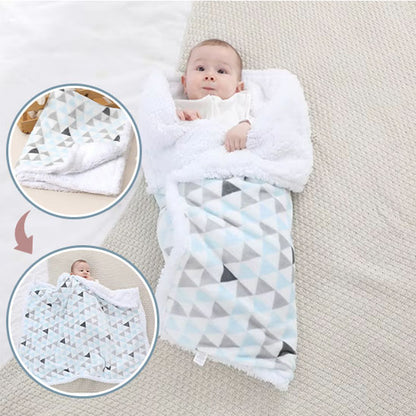Couverture Bebe - SoftThermal™ - Bleu Clair-Gris-Rose