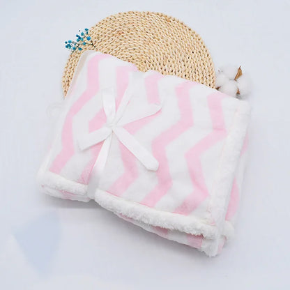 Couverture Bebe - SoftThermal™ - Bleu Clair-Gris-Rose