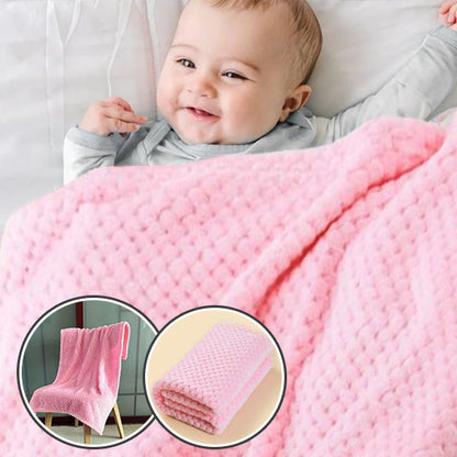 Couverture Bébé - CoverBaby™ - Bleu Clair-Kaki-Rose