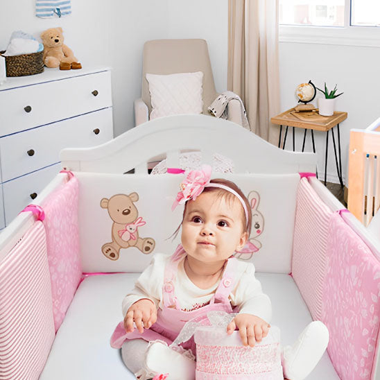 Tour de Lit Bébé | MyLovelyBed™ | Lapin Ours Rose
