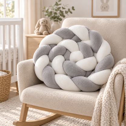 Tour de Lit Bébé Tressé Blanc & Gris — O Khalm Bébé